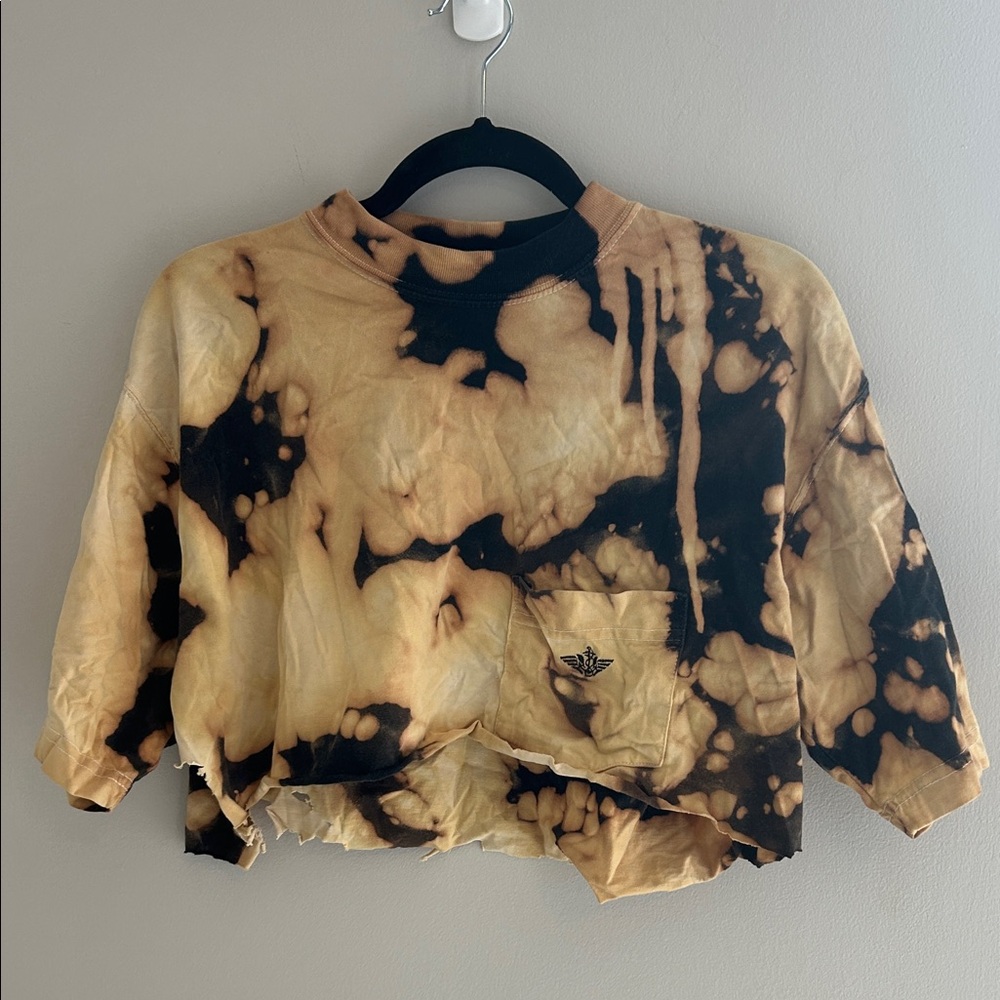 Tie-Dye Distressed Cropped Tee